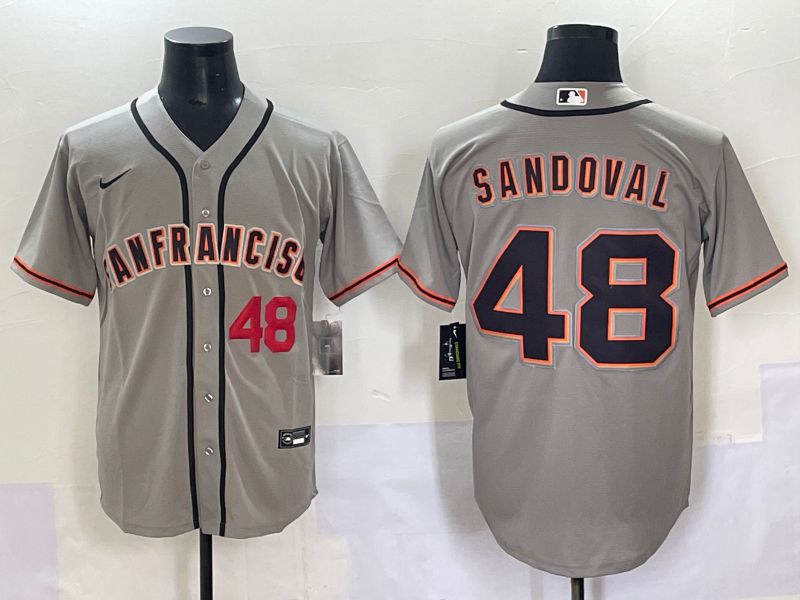 Men 2025 San Francisco Giants #48 Sandoval Grey Game Nike MLB Jersey style 2